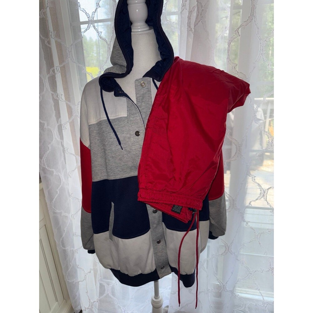 VTG. Retro 90s Basic Edition Windbreaker Jacket 20W & Holloway Red Pants XL Set